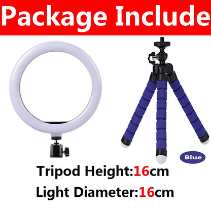 LED Selfie Ring Light Video Lights USB Ring Lamp Lighting With Mini Tripod Stand Rim Of Light To Make Youtube Fill Ringlight