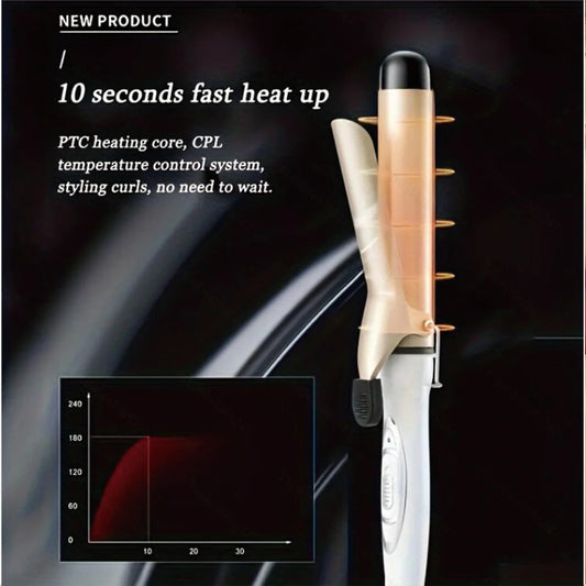 1pc Rotating curling iron, automatic curling iron, quick heating iron suitable for medium and long hair, ladies' gifts,