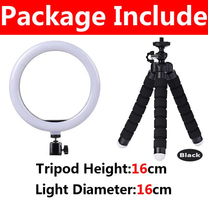 LED Selfie Ring Light Video Lights USB Ring Lamp Lighting With Mini Tripod Stand Rim Of Light To Make Youtube Fill Ringlight