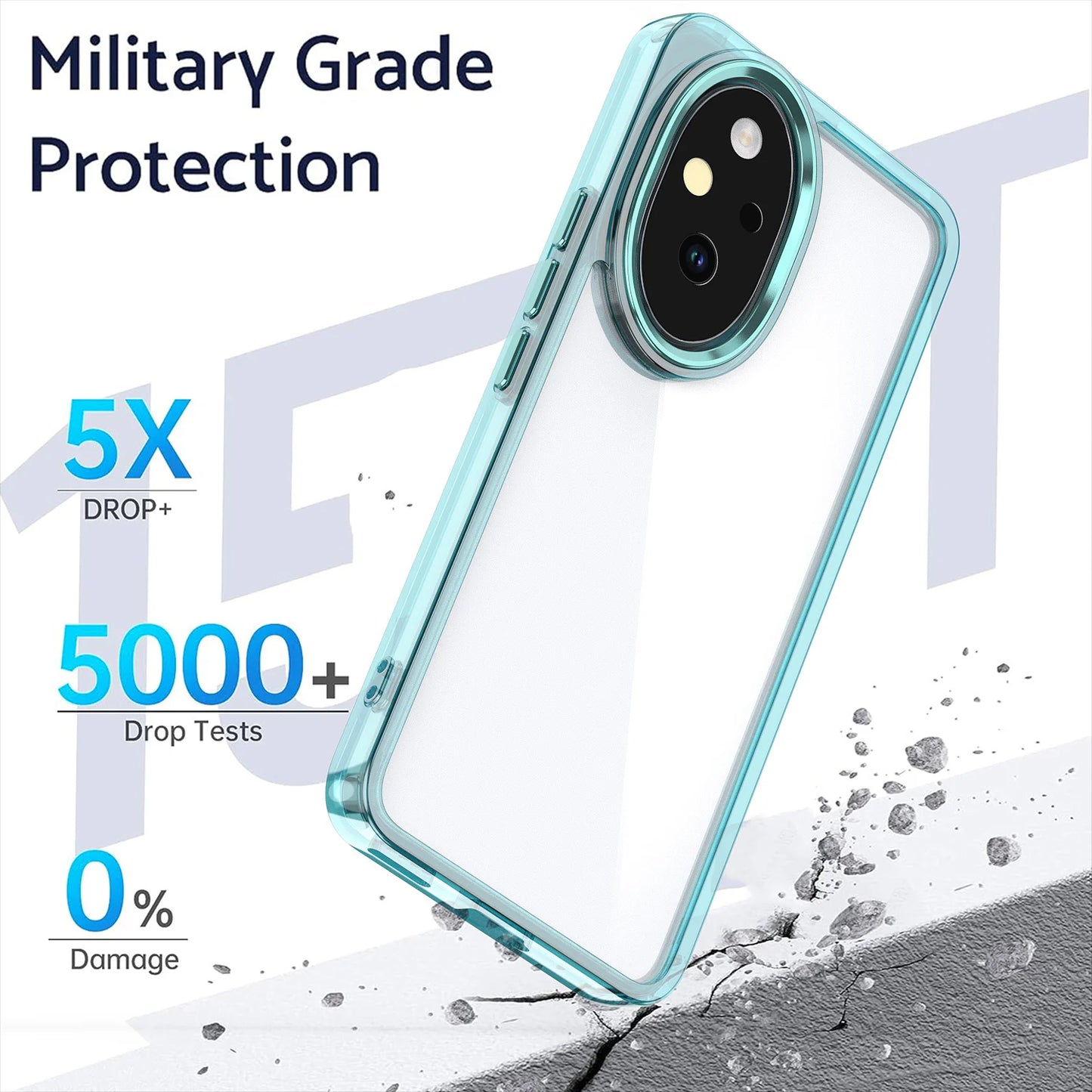 Honor 200 Phone plating Transparent Cases, Shockproof HD Clear Hard Cover for Honor 200 Pro