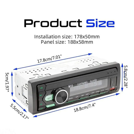 Audio Systems Multimedia Car Stereo - Single Din LCD Bluetooth-compatible Audio and Hands-Free Calling,MP3/USB, Aux-in,