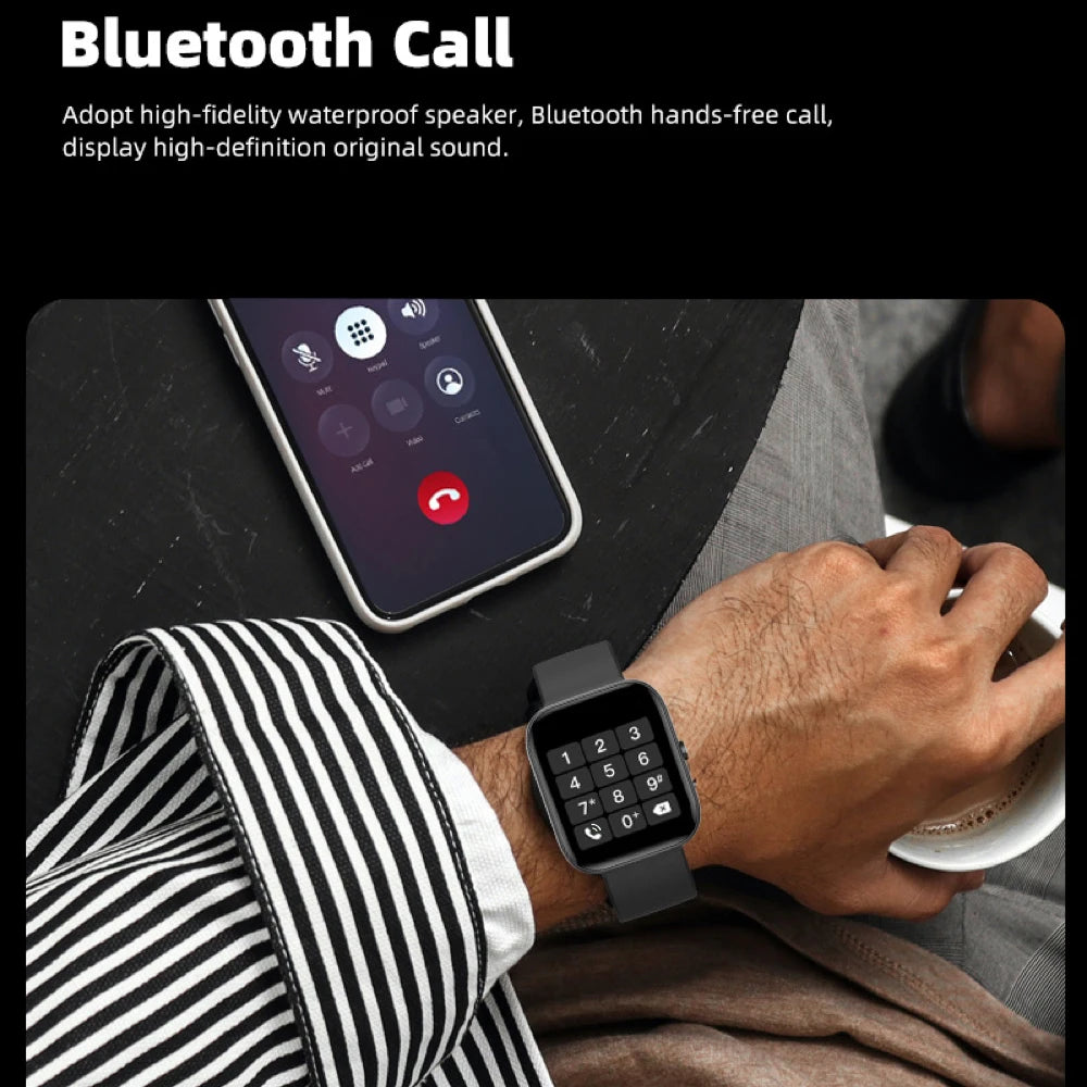New Smart Watch New Fashion Men Women Blue Tooth Call Music Waterproof Sport Heart Rate Blood Oxygen Smartwatch Information push