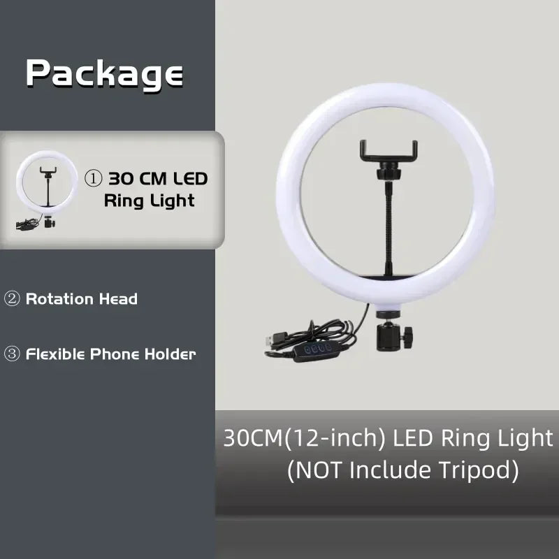 12 Inch Ring Light, Dimmable USB LED for Phone Photography, Live Streaming, For YouTube TikTok Videos