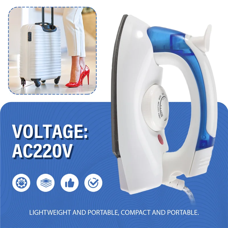AA81-Travel Iron Portable Steam Iron For Clothes Mini Iron Non-Stick Plate Dry Ironing Steam Ironing Fast Heated Up EU Plug Dura