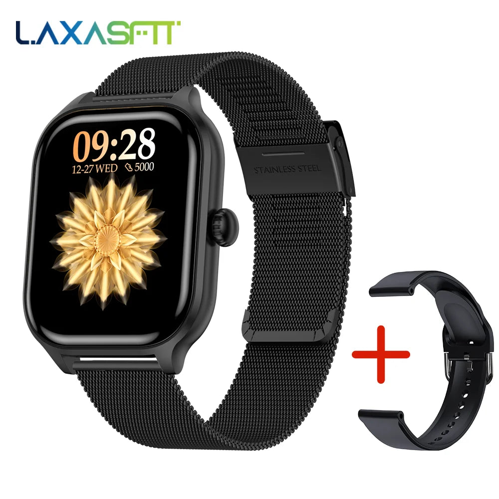 LAXASFIT New 2.01 Inch Smart Watch Man Woman Gift Full Touch Screen Sports Fitness Watch BT Call Digital Smart Watch