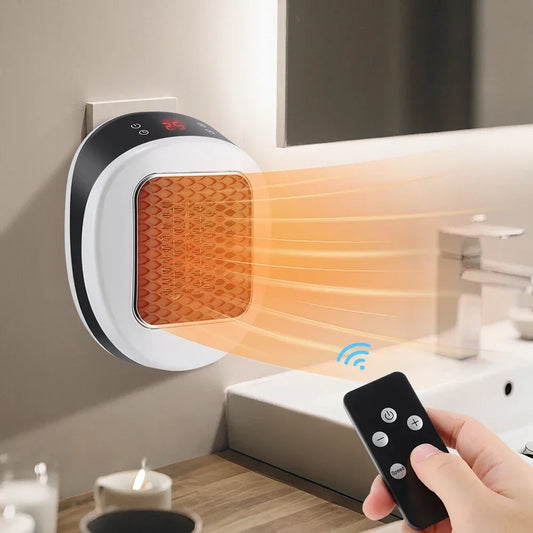 Electric Heater Plug in Wall Space Heater with Remote Wall Outlet LED Display Fast Heating Warm Air Blower for Home Office Room