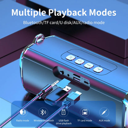 RGB Speaker Portable Wireless Music Player & Soulder Straps LED Bluetooth 5.0 TF USB-C Aux