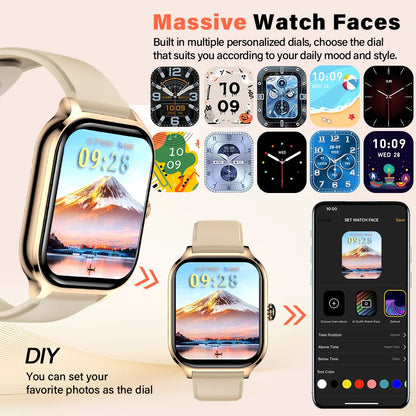 LAXASFIT New 2.01 Inch Smart Watch Man Woman Gift Full Touch Screen Sports Fitness Watch BT Call Digital Smart Watch