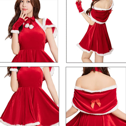 christmas Dress Women Claus Suit Women Christmas Fancy Party Dress Sexy Outfits Santa Sweetie Cosplay Costumes Red Dress