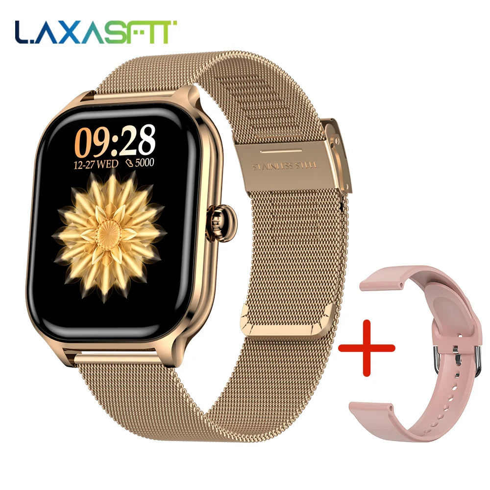 LAXASFIT New 2.01 Inch Smart Watch Man Woman Gift Full Touch Screen Sports Fitness Watch BT Call Digital Smart Watch