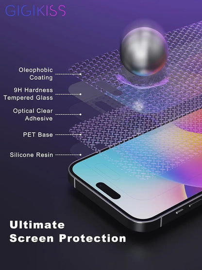 for iPhone 15 14 13 17 16 Pro Max Privacy Screen Protector Purple Gradient Anti Spy Anti Blue HD Screen Protector Tempered Glass