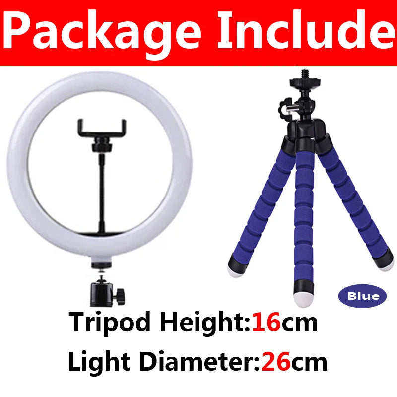 LED Selfie Ring Light Video Lights USB Ring Lamp Lighting With Mini Tripod Stand Rim Of Light To Make Youtube Fill Ringlight