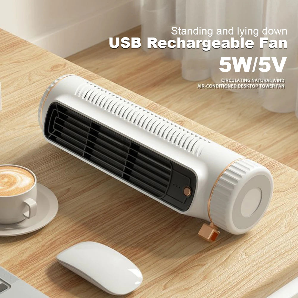Household Desktop Tower Fan Portable Air Conditioner Fan Circulating Fan USB Charging Air Cooling Electric Fan for Room Home