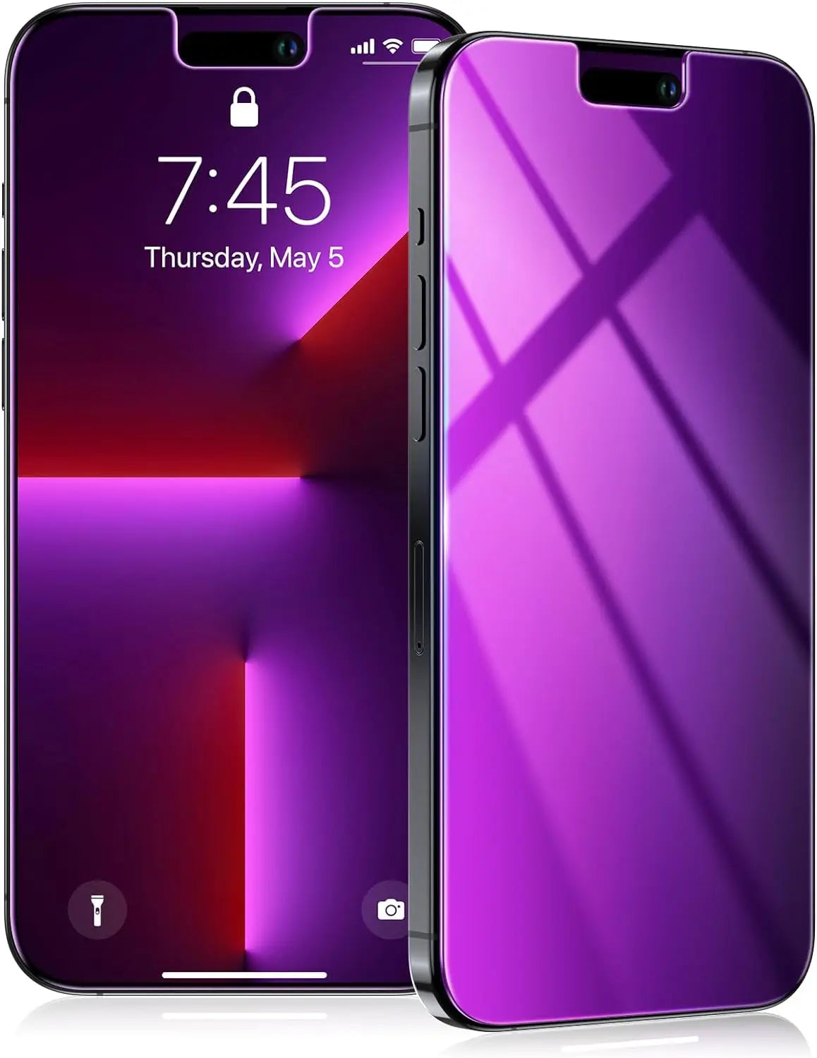 for iPhone 15 14 13 17 16 Pro Max Privacy Screen Protector Purple Gradient Anti Spy Anti Blue HD Screen Protector Tempered Glass