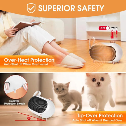 Portable Electric Heater for Home Use Specially Designed for Winter Bedroom Heating Built in Overheat Protection Instant Heating