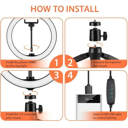 12 Inch Ring Light, Dimmable USB LED for Phone Photography, Live Streaming, For YouTube TikTok Videos