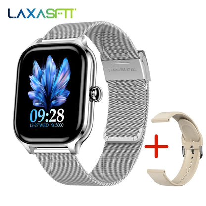 LAXASFIT New 2.01 Inch Smart Watch Man Woman Gift Full Touch Screen Sports Fitness Watch BT Call Digital Smart Watch