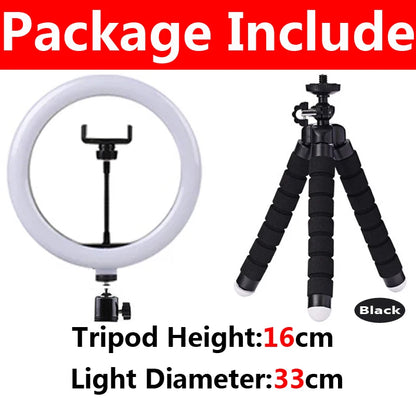 LED Selfie Ring Light Video Lights USB Ring Lamp Lighting With Mini Tripod Stand Rim Of Light To Make Youtube Fill Ringlight